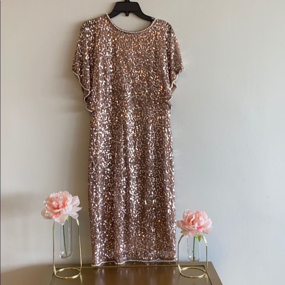 Dex Gold Sequence Dress